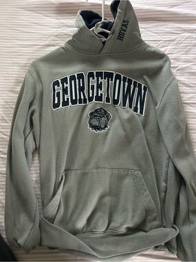 Georgetown Women’s Pullover Hoodie - Gray with Embroidered Logo